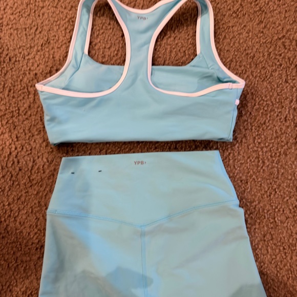 YPB Sculpt Lux Light Blue Active Set - Sports Bra & High-Waist Leggings - Picture 3 of 4